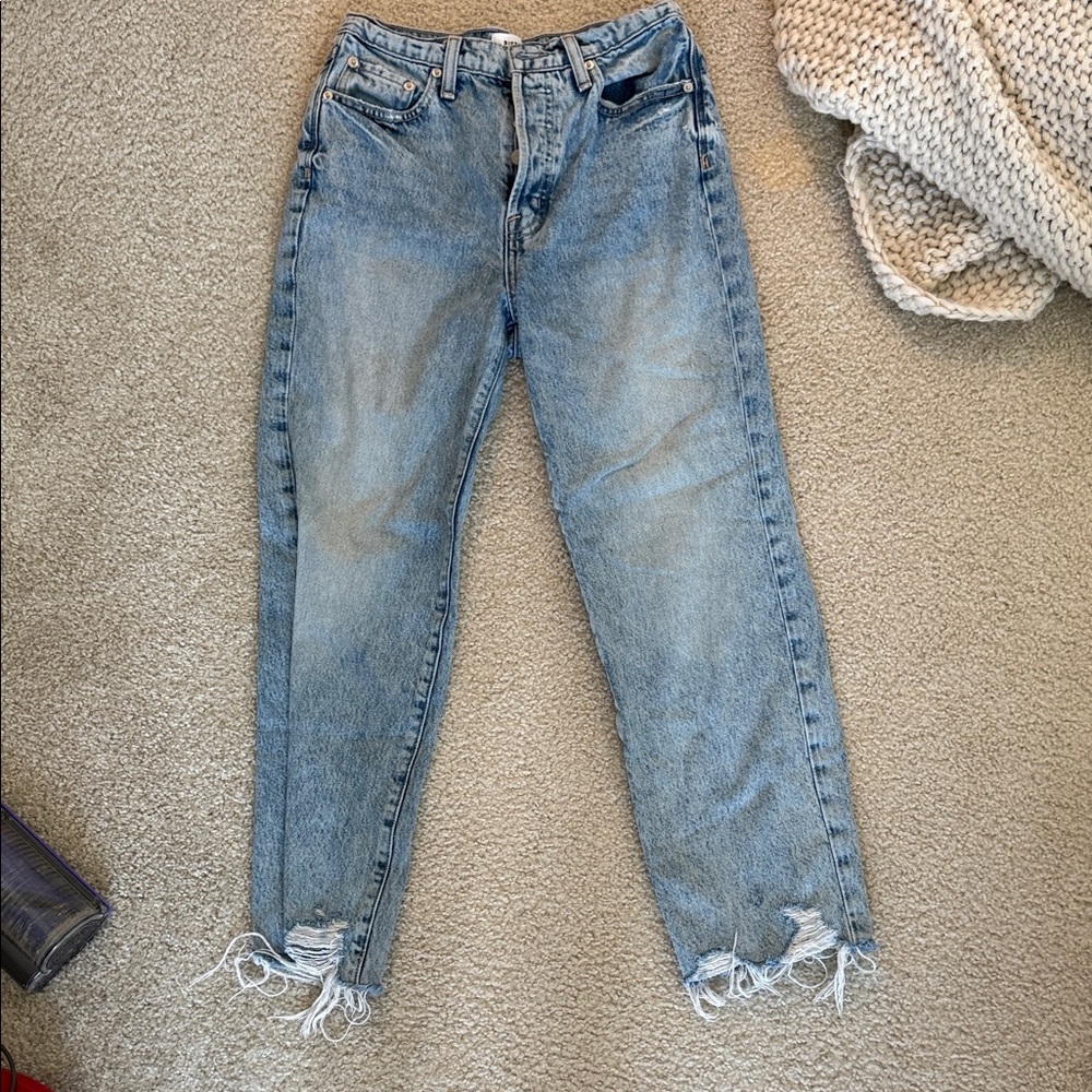 Pistola Light Blue Distressed Straight Leg Jeans